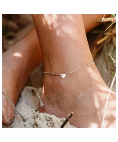 Sterling Silver Initial Anklets for Women, Teen Girls Foot Ankle Bracelet Letter Alphabet Anklets-Adjustable Chain with Gift ...