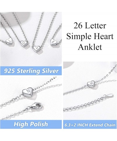 Sterling Silver Initial Anklets for Women, Teen Girls Foot Ankle Bracelet Letter Alphabet Anklets-Adjustable Chain with Gift ...