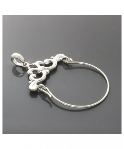 Charm Holder, Sterling Silver Scroll Framed Charm Holder for Keepsake Charms and Pendants $30.44 Pendants