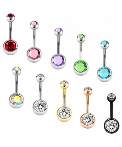 Belly Button Rings Pack 14G Surgical Steel Shiny CZ Belly Rings Jewelry Crystal Balls Navel Piercing Jewelry 12mm Pack $10.79...