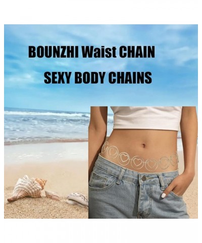 Body Chain Belt Boho Bikini Waist Chains Sexy Beach Body Chain Gothic Belly Chain for Women and Girls E $10.00 Body Jewelry