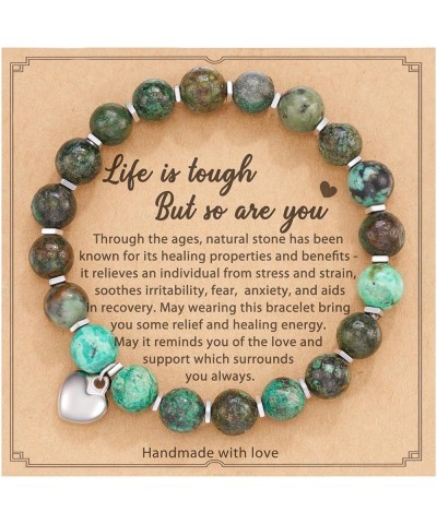 Get Well Soon Gifts for Women Natural Stone Healing Bracelets Life is Tough But So Are You Inspirational Stretch Bracelets fo...