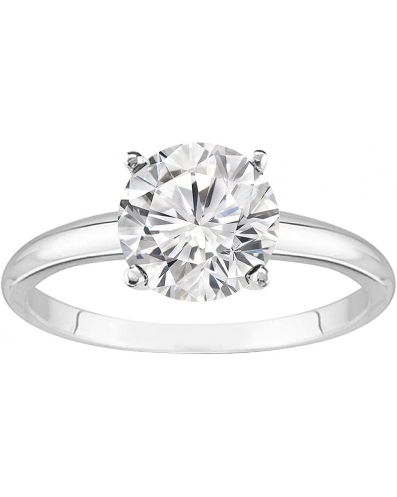 2 to 5 Carat Lab Grown 4 Prong Solitaire Round Cut IGI CERTIFIED Diamond Engagement Ring (E-F Color VS1-VS2 Clarity) 4 Platin...