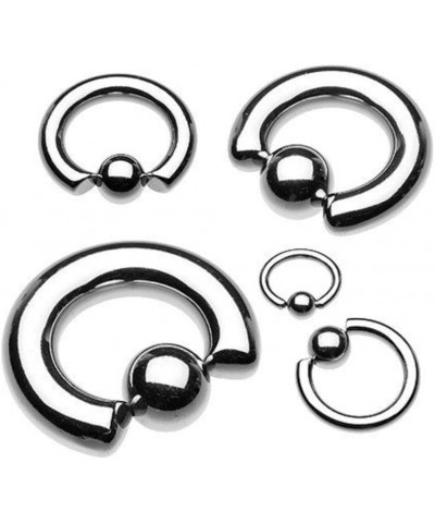 Basic Steel Captive Bead Ring 316L Surgical Steel (Sold Individually) 0g 14mm (10mm Ball) Silver $8.95 Body Jewelry