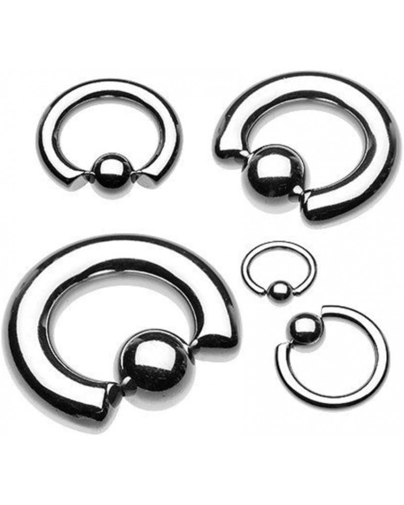 Basic Steel Captive Bead Ring 316L Surgical Steel (Sold Individually) 0g 14mm (10mm Ball) Silver $8.95 Body Jewelry