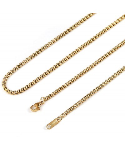 3.0mm Women Men Silver Stainless Steel Rolo Cable Wheat Chain Link Necklace 16-30 Inch Gold 26.0 Inches $6.23 Necklaces