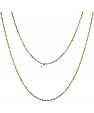 3.0mm Women Men Silver Stainless Steel Rolo Cable Wheat Chain Link Necklace 16-30 Inch Gold 26.0 Inches $6.23 Necklaces