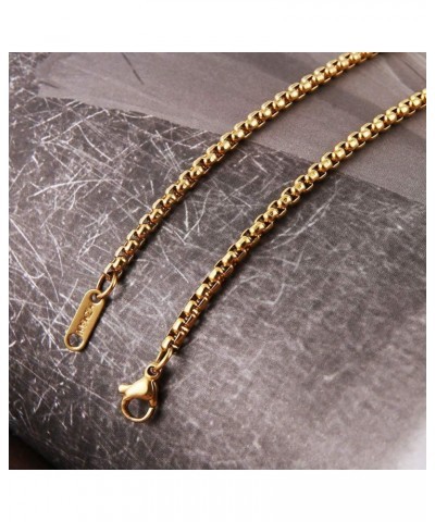 3.0mm Women Men Silver Stainless Steel Rolo Cable Wheat Chain Link Necklace 16-30 Inch Gold 26.0 Inches $6.23 Necklaces