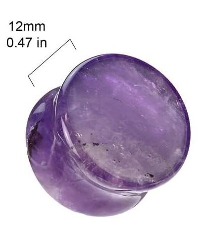 Amethyst Stone Double Flared Plugs, Sold as a Pair 19mm (3/4") $10.69 Body Jewelry