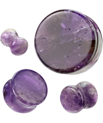 Amethyst Stone Double Flared Plugs, Sold as a Pair 19mm (3/4") $10.69 Body Jewelry