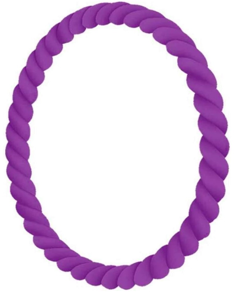 5mm Width Braided Wave Knot Silicone Stackable Bangle Bracelet Purple $6.48 Bracelets