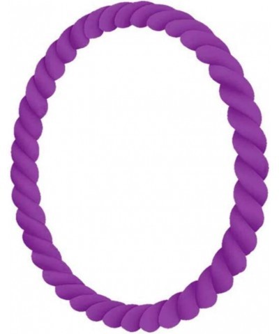 5mm Width Braided Wave Knot Silicone Stackable Bangle Bracelet Purple $6.48 Bracelets