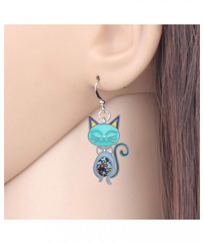 Enamel Cute Bow-knot Kitten Cat Earrings Charms Cat Jewelry Dangle Drop for Women Girls Teens Birthday Holiday Gifts Blue $8....