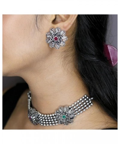 Oxidised Set Jewelry, Traditional Jewelry, Indo Western Necklace, South Indian Jewelry, Indian Jewelry, Ethnic Black $16.81 J...