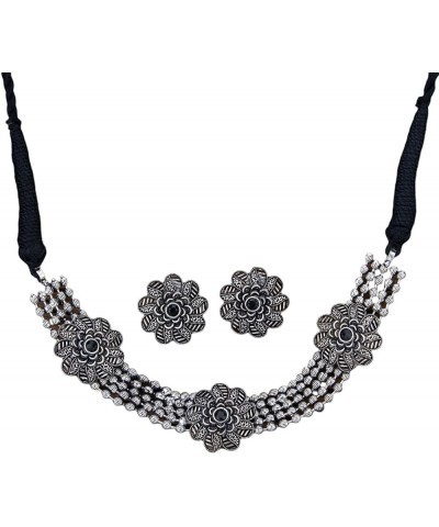 Oxidised Set Jewelry, Traditional Jewelry, Indo Western Necklace, South Indian Jewelry, Indian Jewelry, Ethnic Black $16.81 J...