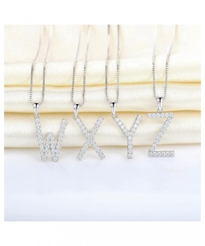 Initial Necklace 925 Sterling Silver Letter Pendant 26 Alphabet Necklace for Women Letter-X $23.65 Necklaces