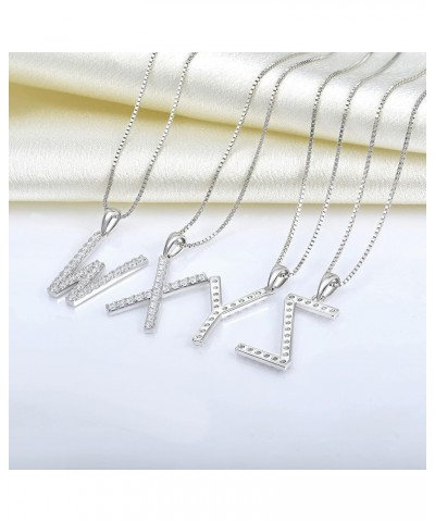 Initial Necklace 925 Sterling Silver Letter Pendant 26 Alphabet Necklace for Women Letter-X $23.65 Necklaces