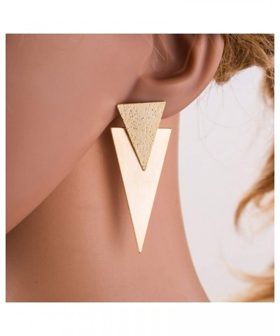 Geometric Triangle Earring Metal Simple Drop Dangle Earring Plating Gold Black Bohemian Dangling Costume Earring For Women Gi...