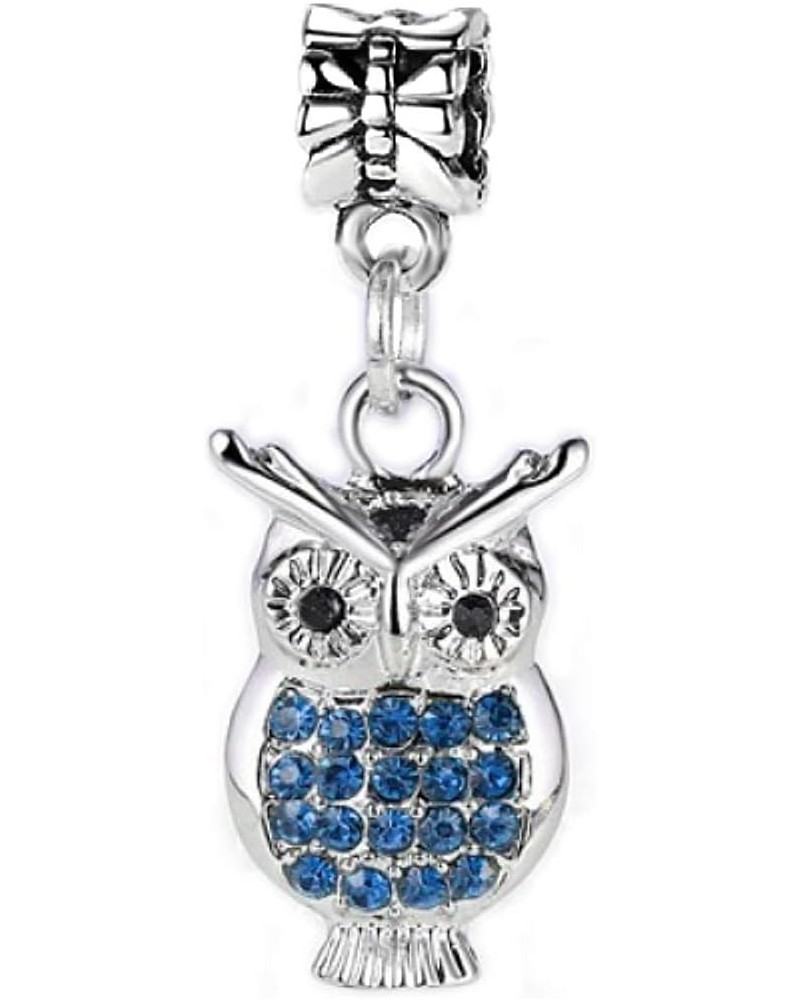 Dangle Pink Crystal Owl Charm Saphire Blue $7.55 Bracelets