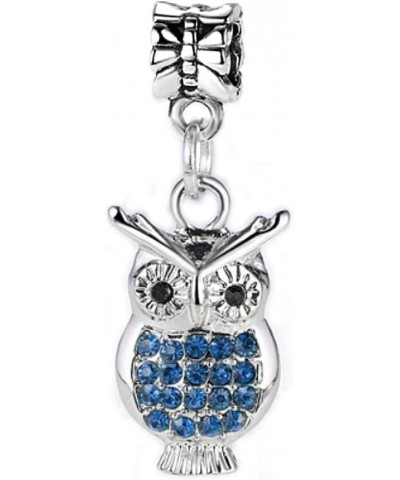 Dangle Pink Crystal Owl Charm Saphire Blue $7.55 Bracelets