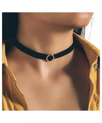 Black Velet Choker Necklace Vintage Collar Necklaces Halloween Chokers Simple Neck Chain for Women and Girls $7.53 Necklaces