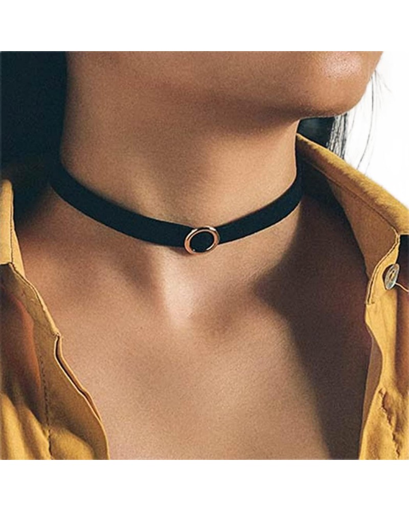 Black Velet Choker Necklace Vintage Collar Necklaces Halloween Chokers Simple Neck Chain for Women and Girls $7.53 Necklaces