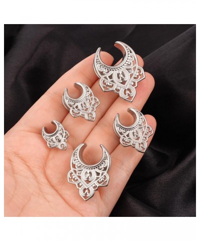 2 PCS Hypoallergenic 316 Stainless Steel 0G-1" Leaf Saddle Hangers Plugs Floral Saddle Gauges for Stretched Lobe Ear Plugs Ex...