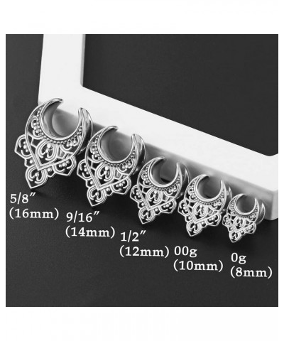 2 PCS Hypoallergenic 316 Stainless Steel 0G-1" Leaf Saddle Hangers Plugs Floral Saddle Gauges for Stretched Lobe Ear Plugs Ex...