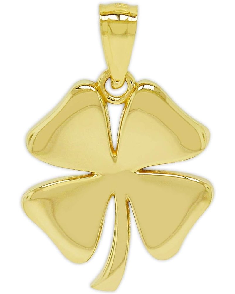 Gold Four Leaf Clover Charm - 10 Karat Solid Gold - Shamrock Pendant - Good Luck Charm Necklace - Irish Shamrock Style 1 $27....