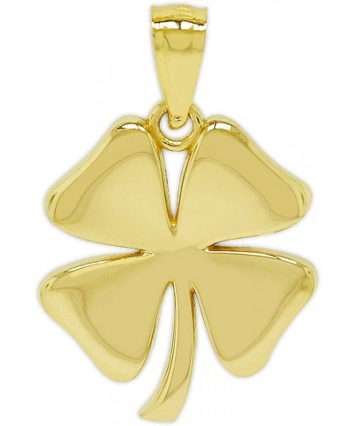 Gold Four Leaf Clover Charm - 10 Karat Solid Gold - Shamrock Pendant - Good Luck Charm Necklace - Irish Shamrock Style 1 $27....