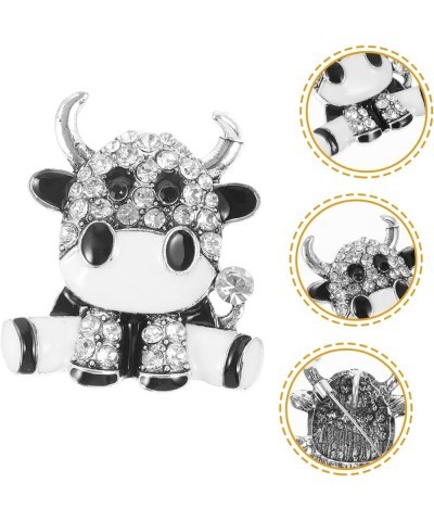 1pc Cow Cow Brooch Breastpin Chinese New Year Theme Brooch Backpack for Girls Cow Lapel Pretty Brooch 3.9x3.5cm White $6.88 B...