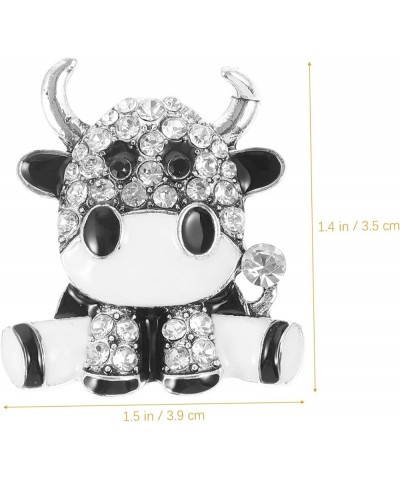 1pc Cow Cow Brooch Breastpin Chinese New Year Theme Brooch Backpack for Girls Cow Lapel Pretty Brooch 3.9x3.5cm White $6.88 B...