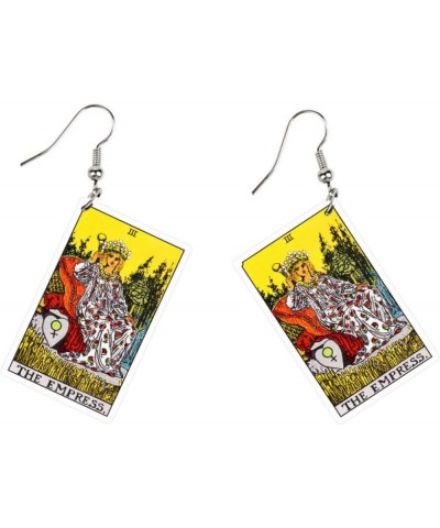 Tarot Card Dangle Earrings Tarot Fortune Acrylic Hook Earrings Astrology Divination Magic Amulet Drop Earrings for Women Teen...