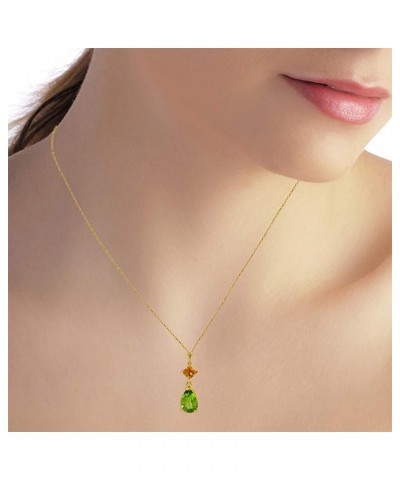 14k Yellow, White, Rose Gold Natural Citrine and Peridot Drop Pendant Necklace Yellow Gold 14.0 Inches $99.72 Necklaces