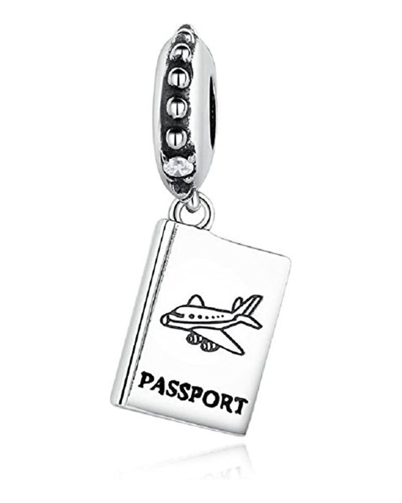 Airplane Charms 925 Sterling Silver Flight Beads Travel Charm for DIY Charms Bracelet (C) B $7.64 Bracelets