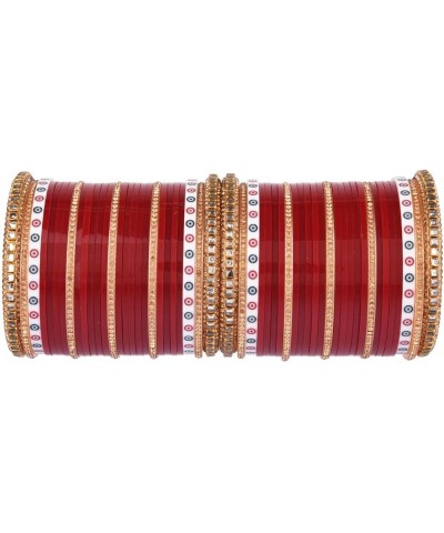 Indian Bridal Bangle Set Bollywood CZ Crystal Traditional Bridal Red Bangle Bracelet Jewelry Style 7 (Set of 54 Pcs) 2-8 $12....