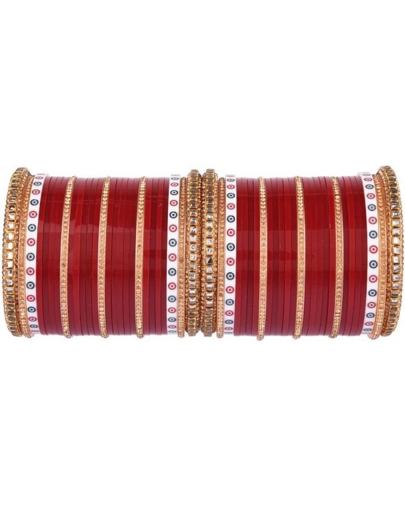 Indian Bridal Bangle Set Bollywood CZ Crystal Traditional Bridal Red Bangle Bracelet Jewelry Style 7 (Set of 54 Pcs) 2-8 $12....