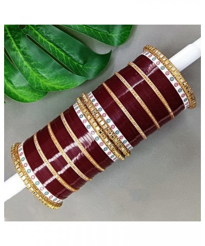 Indian Bridal Bangle Set Bollywood CZ Crystal Traditional Bridal Red Bangle Bracelet Jewelry Style 7 (Set of 54 Pcs) 2-8 $12....