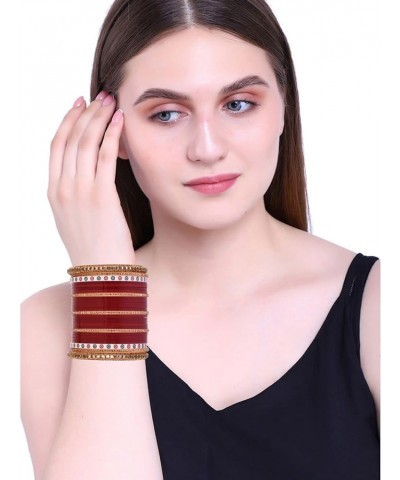 Indian Bridal Bangle Set Bollywood CZ Crystal Traditional Bridal Red Bangle Bracelet Jewelry Style 7 (Set of 54 Pcs) 2-8 $12....