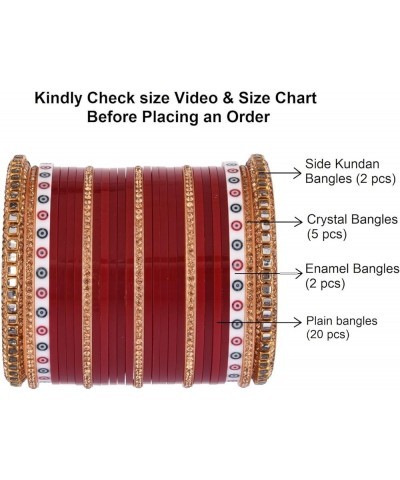 Indian Bridal Bangle Set Bollywood CZ Crystal Traditional Bridal Red Bangle Bracelet Jewelry Style 7 (Set of 54 Pcs) 2-8 $12....