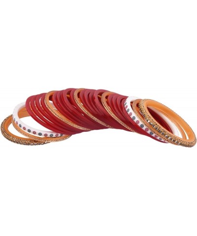 Indian Bridal Bangle Set Bollywood CZ Crystal Traditional Bridal Red Bangle Bracelet Jewelry Style 7 (Set of 54 Pcs) 2-8 $12....