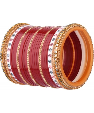 Indian Bridal Bangle Set Bollywood CZ Crystal Traditional Bridal Red Bangle Bracelet Jewelry Style 7 (Set of 54 Pcs) 2-8 $12....