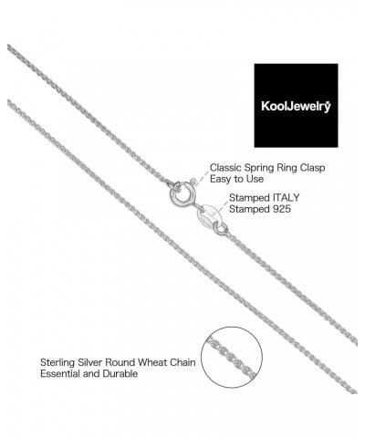 Sterling Silver 1.1 mm Round Wheat Chain Necklace (16, 18, 20, 22, 24, 26 or 30 inch) 24.0 Inches $9.46 Necklaces