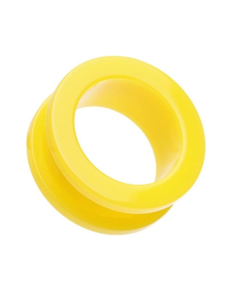 Neon Colored Acrylic Screw-Fit Ear Gauge Tunnel Plug 3/4" (19mm), Yellow $9.53 Body Jewelry