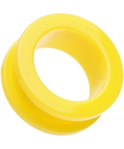 Neon Colored Acrylic Screw-Fit Ear Gauge Tunnel Plug 3/4" (19mm), Yellow $9.53 Body Jewelry