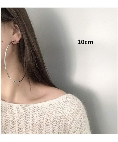 Clip On Big Extra Large Fake Round Hoop Earrings for Women Teen Girls Non Pierced No Piercing Ear Fashion Simple Circle Huggi...