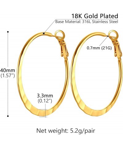 Stainless Steel Hoop Earrings, Minimalist and Chic Jewelry, Black/18K Real Gold Plated Trendy Hoops for Women, Round Earrings...