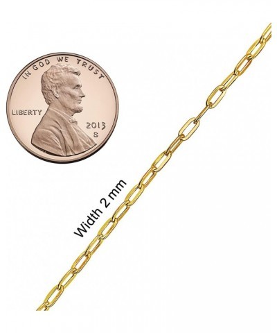 14K Gold 2MM Paperclip Bracelet- 7 $50.40 Bracelets