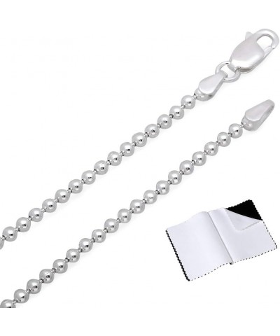 1mm-5mm Solid .925 Sterling Silver Ball Military Chain Necklace or Bracelet 24.0 Inches 2mm Necklace $30.60 Necklaces