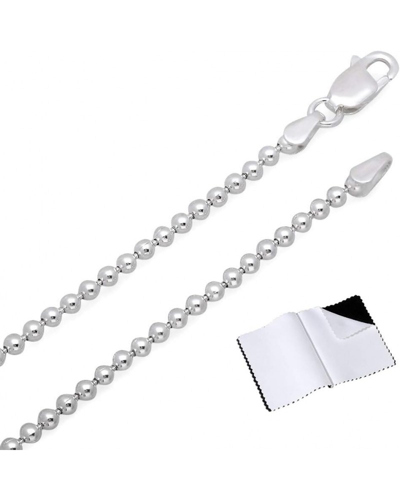 1mm-5mm Solid .925 Sterling Silver Ball Military Chain Necklace or Bracelet 24.0 Inches 2mm Necklace $30.60 Necklaces